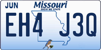 MO license plate EH4J3Q