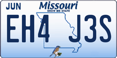 MO license plate EH4J3S