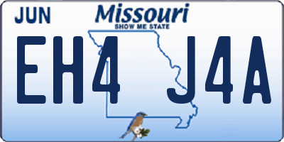 MO license plate EH4J4A