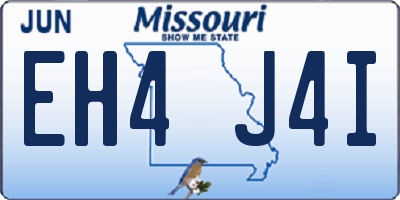 MO license plate EH4J4I