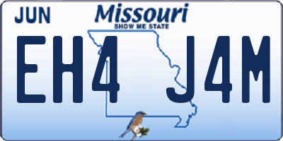 MO license plate EH4J4M