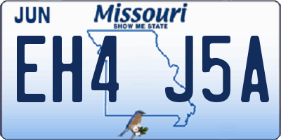 MO license plate EH4J5A