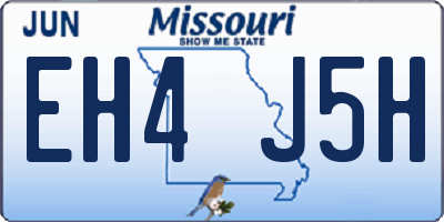 MO license plate EH4J5H