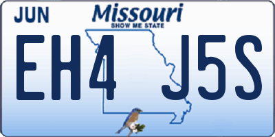 MO license plate EH4J5S