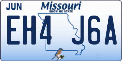 MO license plate EH4J6A
