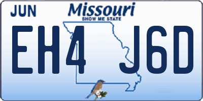 MO license plate EH4J6D