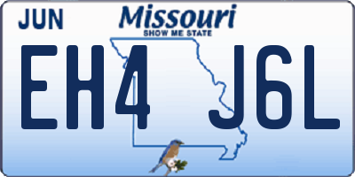 MO license plate EH4J6L