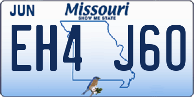MO license plate EH4J6O