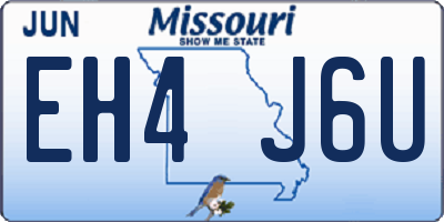 MO license plate EH4J6U