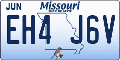 MO license plate EH4J6V