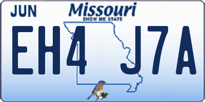MO license plate EH4J7A