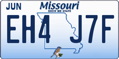 MO license plate EH4J7F