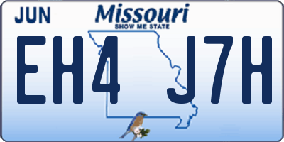MO license plate EH4J7H