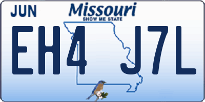 MO license plate EH4J7L