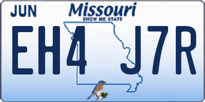 MO license plate EH4J7R