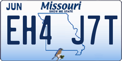 MO license plate EH4J7T