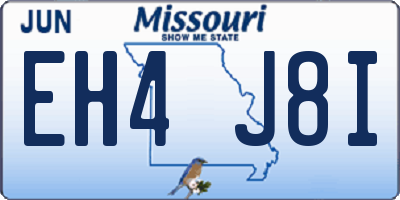 MO license plate EH4J8I