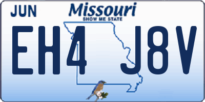 MO license plate EH4J8V