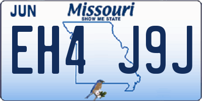 MO license plate EH4J9J