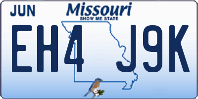 MO license plate EH4J9K