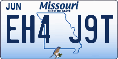 MO license plate EH4J9T