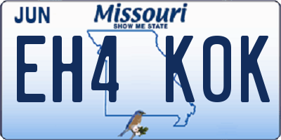 MO license plate EH4K0K