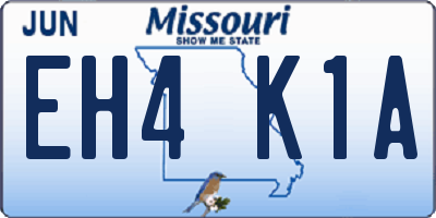 MO license plate EH4K1A