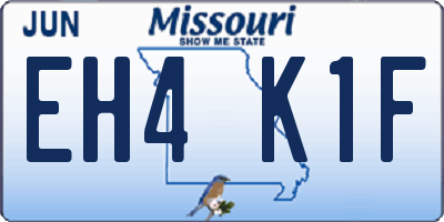 MO license plate EH4K1F