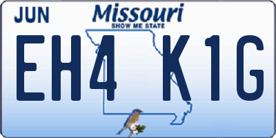 MO license plate EH4K1G