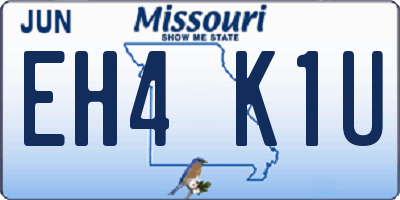 MO license plate EH4K1U