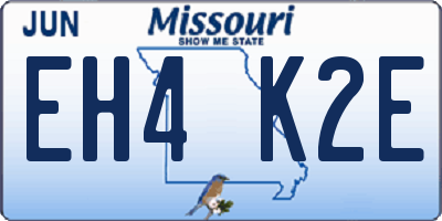 MO license plate EH4K2E