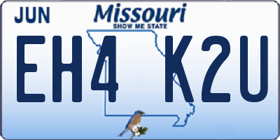 MO license plate EH4K2U