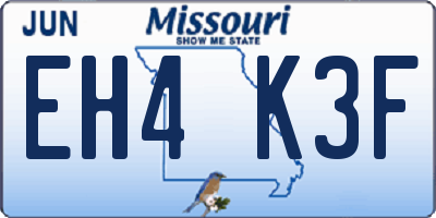 MO license plate EH4K3F