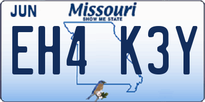 MO license plate EH4K3Y