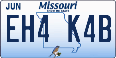 MO license plate EH4K4B