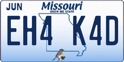 MO license plate EH4K4D