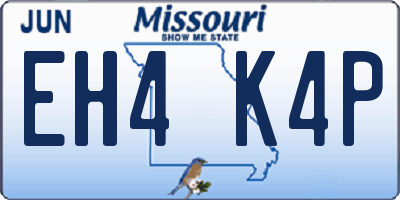 MO license plate EH4K4P