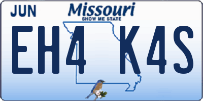 MO license plate EH4K4S
