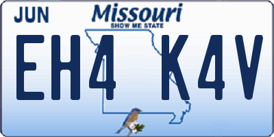 MO license plate EH4K4V
