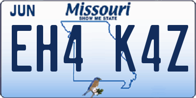 MO license plate EH4K4Z