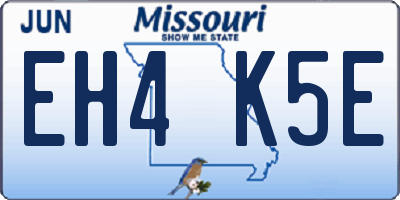 MO license plate EH4K5E
