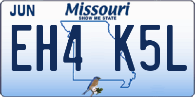 MO license plate EH4K5L