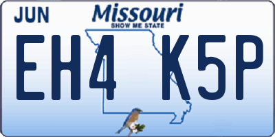 MO license plate EH4K5P