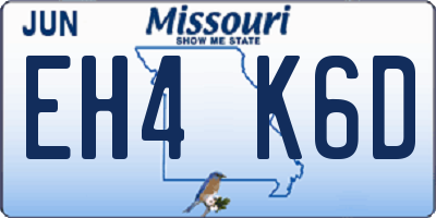 MO license plate EH4K6D