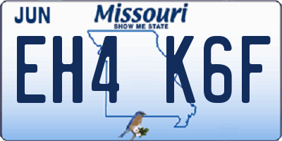 MO license plate EH4K6F