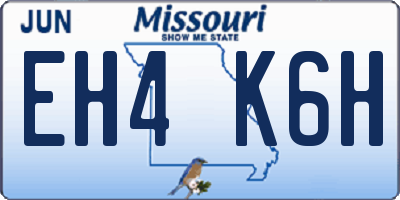MO license plate EH4K6H