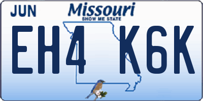 MO license plate EH4K6K