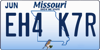 MO license plate EH4K7R