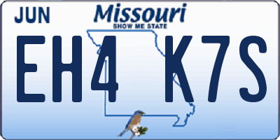 MO license plate EH4K7S