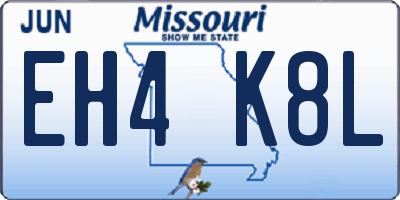 MO license plate EH4K8L